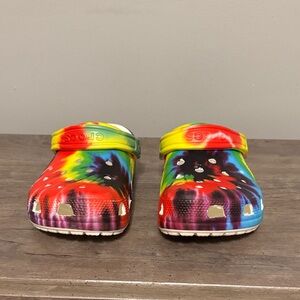 CROCS Rainbow Tie-Dye Slip On Shoes